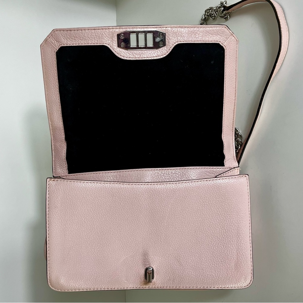 Rebecca Minkoff Love Crossbody Blush Pink Quilted Leather Feminine Quiet Luxury - Picture 5 of 15